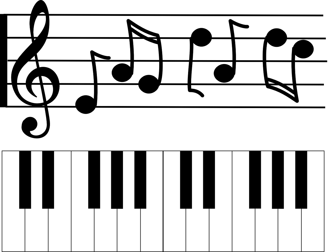 keyboard, piano, notes